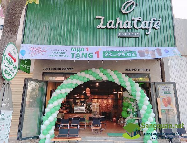 Sang nhượng quán cà phê nằm khu ăn uống sầm uất, dân cư đông, mặt tiền đường, trung tâm thành phố Biên Hoà.